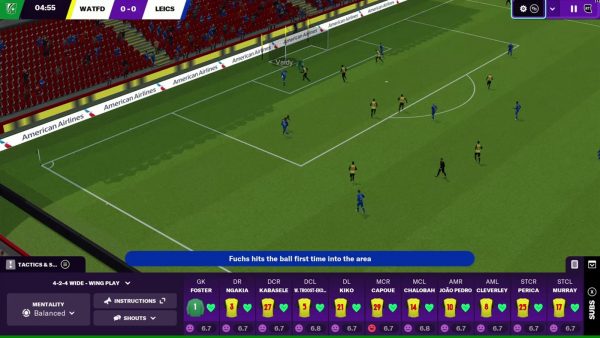 Capture d'écran du match Football Manager 2021 Xbox Edition