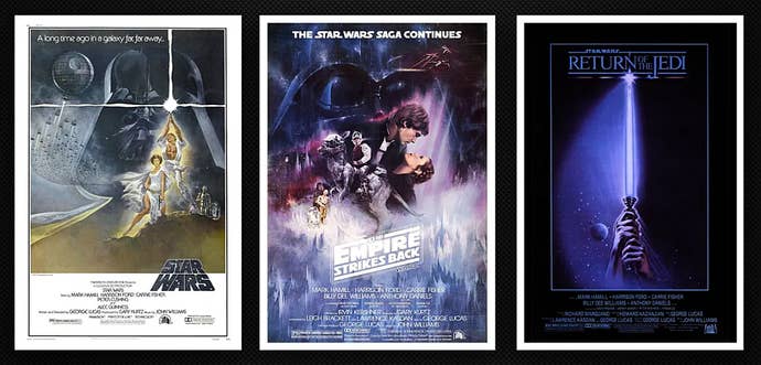 Affiches originales de la trilogie Star Wars