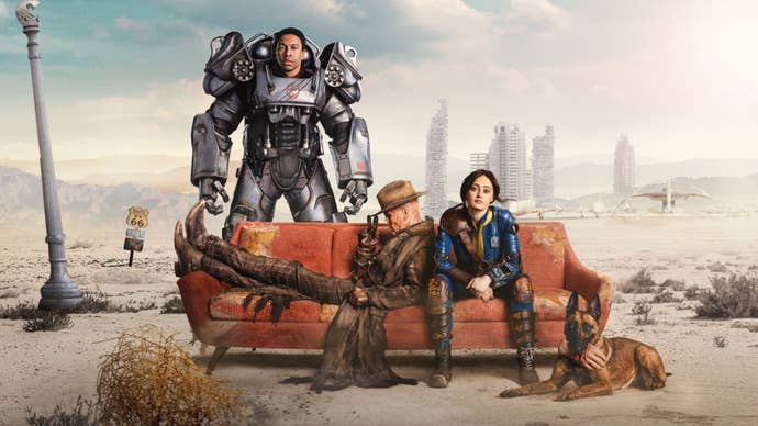 Les personnages principaux de la série télévisée Fallout d'Amazon.