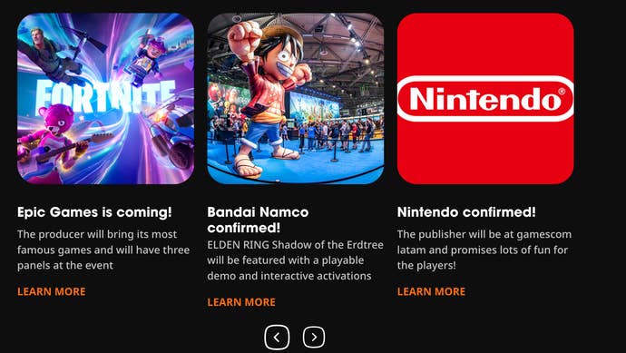 Nintendo, Epic et Bandai Namco à la Gamescom Latam.
